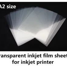 100mic толщина A2 Большие размеры прозрачная для струйной печати листовая пленка для струйного принтера