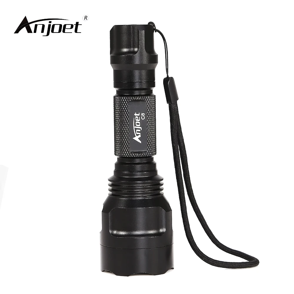 Beste ANJOET C8 Tactische LED Zaklamp XML L2 Zaklampen Lamp Waterdicht 1 moed Aluminium Flashlamp Voor Fietsen Bikeing Camping jacht