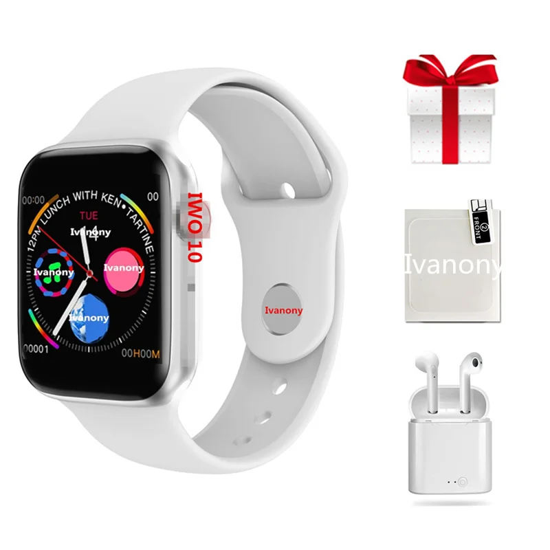 

2019 IWO 10 44mm Bluetooth Smart Watch 1:1 SmartWatch Case for iOS Android Heart Rate ECG Pedometer Reloj Wristwatch+Film+Airpod