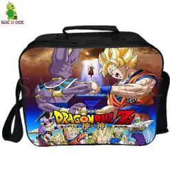 Dragon Ball Z Супер Саян Гоку Vs Frieza обед мешок свежий держать сумка холодильник теплоизоляционные Мешок Пикник походная сумка через плечо