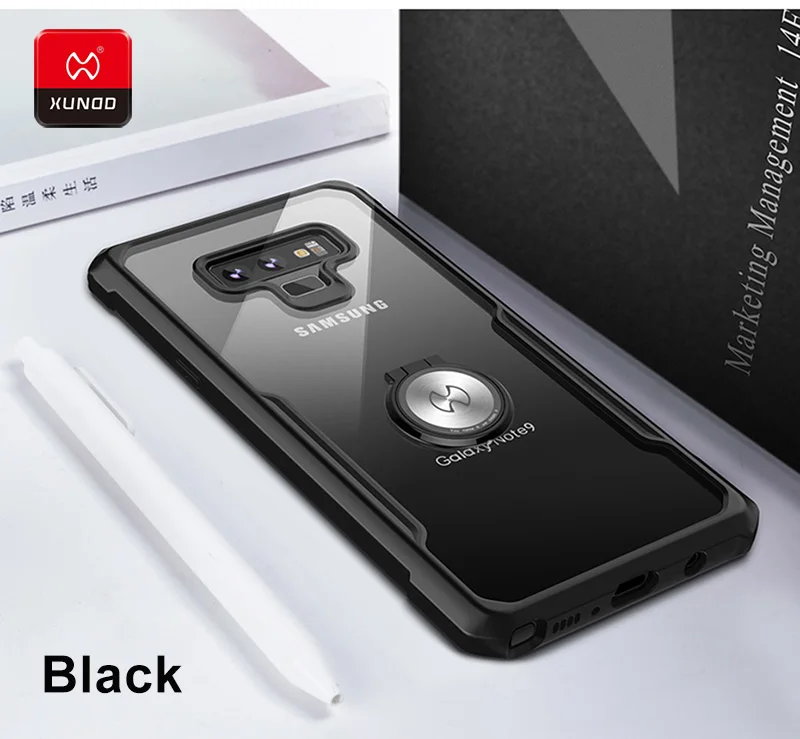 Роскошный прозрачный силиконовый чехол для samsung Galaxy Note 8, 9, 10, S10, E, S9 Plus, с подушками безопасности, противоударный 360 Защитный чехол s - Цвет: Black