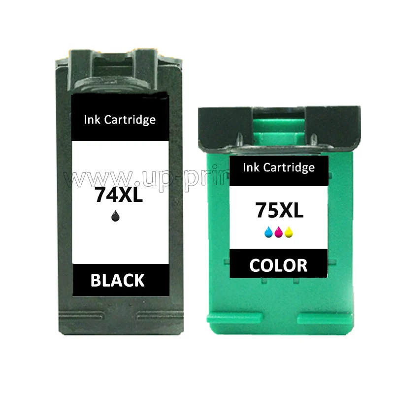 До 2 чернильный картридж совместимый для HP 74 xl CB336WN + 75 CB338WN принтера | Компьютеры и