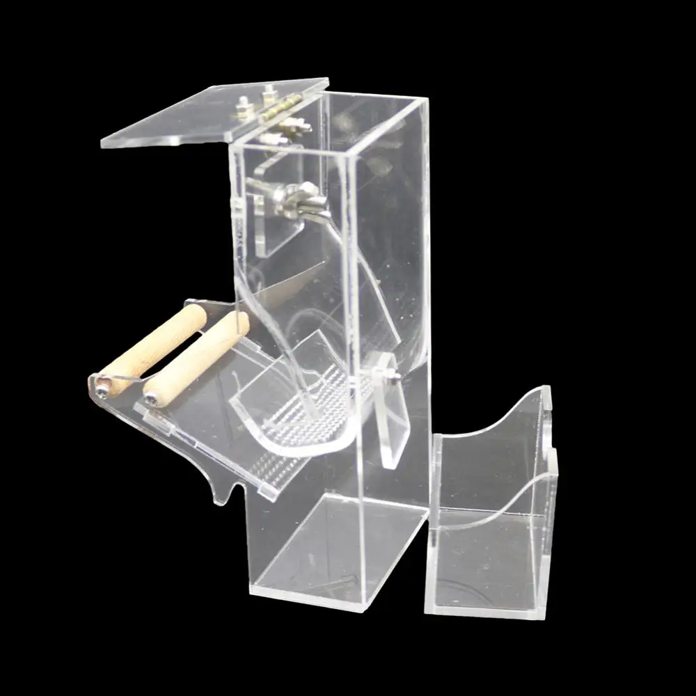 1 Pc Durable Transparent Bird Automatic Feeder Parrot Canary Bird Feeding Box Pigeon Supplies Cage Accessories Feed Devices