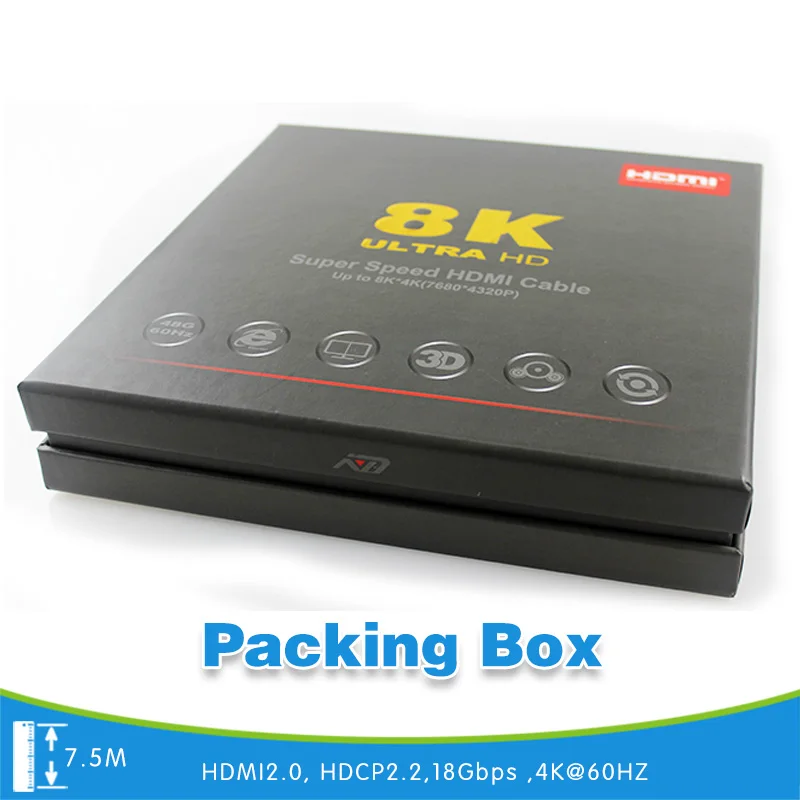 7 5 м волоконный кабель Поддержка HDCP2.2/CEC/EDID оптический HDMI 4 K (4096*2160) 60 Гц 18G 2 0 PLUG AND PLAY