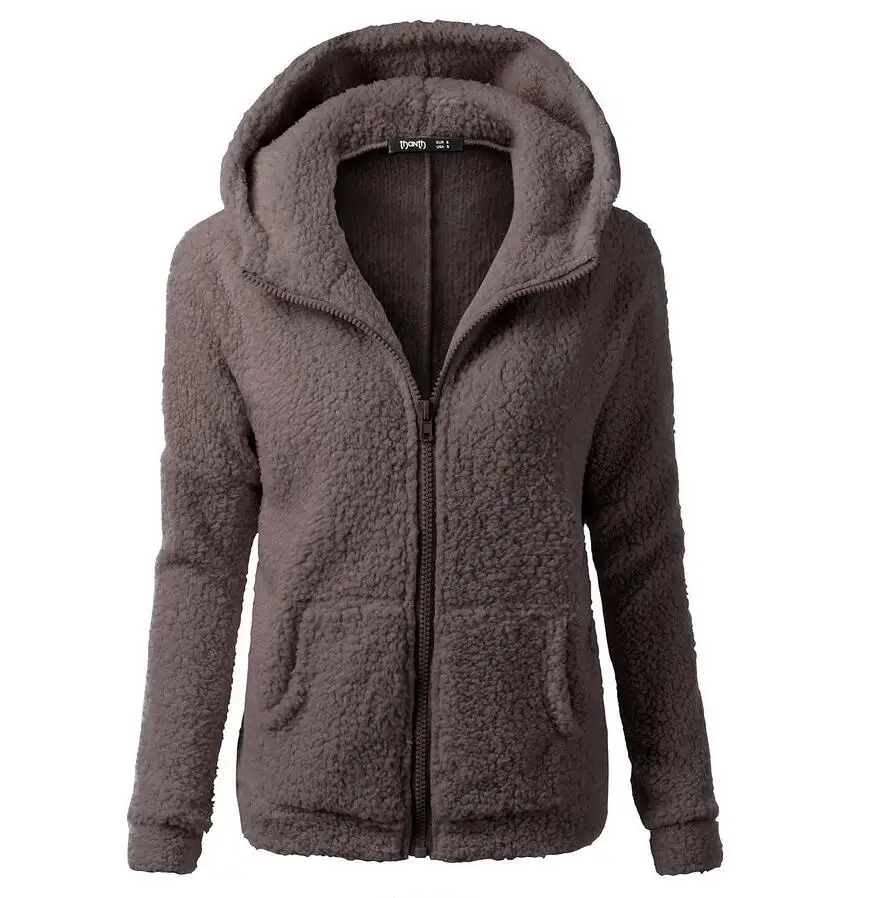 2017 Hot sales polar fleece zipper Women Sweatshirt Comfortable warm hooded pullovers female