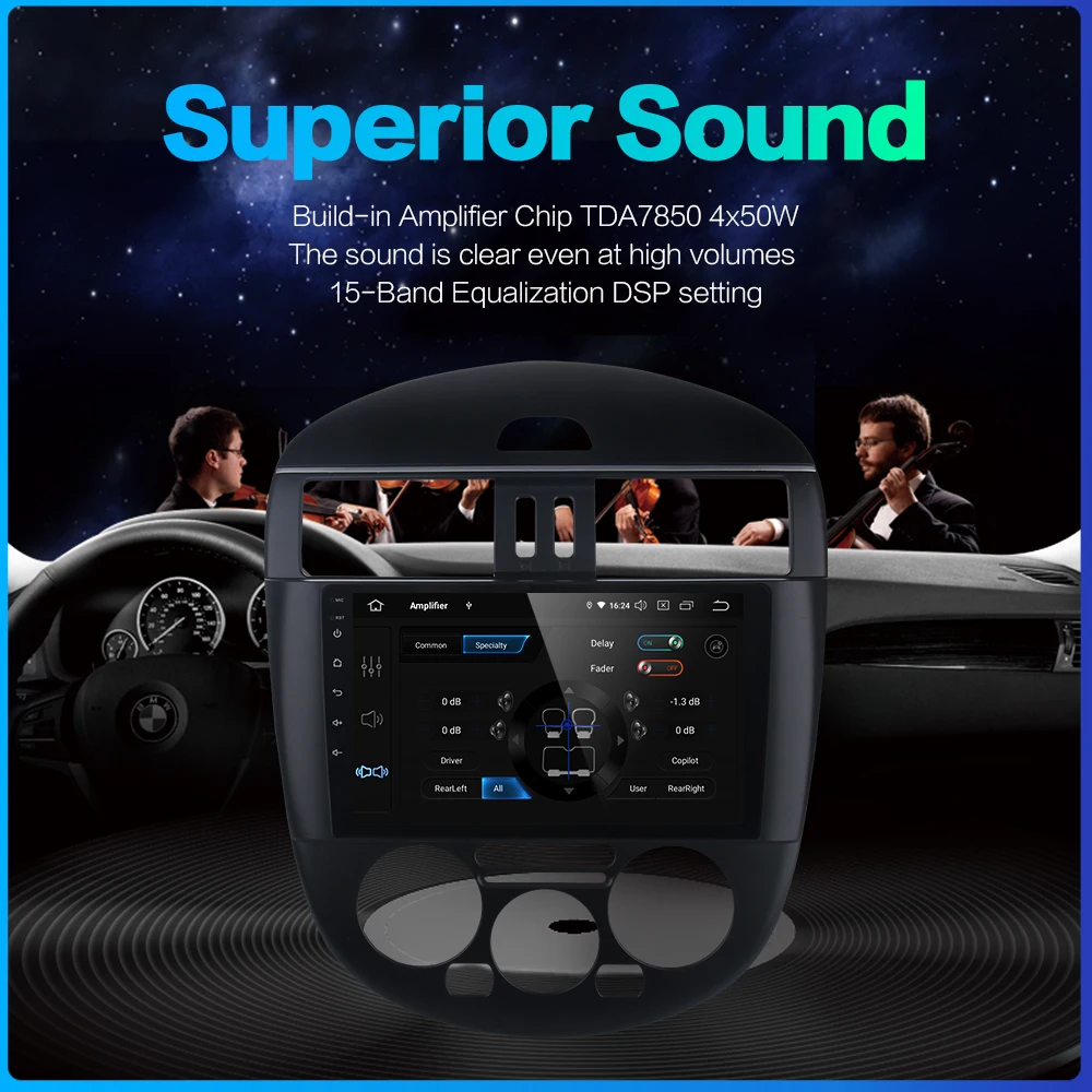 Best Car Radio Android 9.0 Unit for Nissan Tiida 2011 2012 2013 2014 Vehicle GPS Navigation MP3 Video Multimedia IPS Auto Maual AC 5