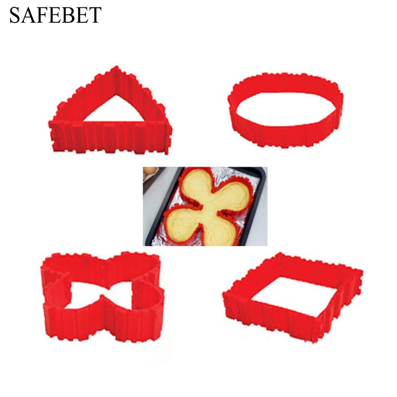 Food grade silicone cake mold magic baking stitch any shape multi-style modeling biscuits DIY fun puzzle 4 set |