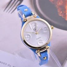 Mini moda Mujeres Relojes Señoras Reloj de Cuarzo Correa de Cuero Casual Reloj Mujer montre femme relojes mujer 2017