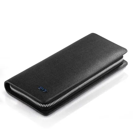 

Men Wallet Brand Famous Mens Real Leather Long Wallet Clutch High Quality Black Male Money Purse ID Card Holder Business j30