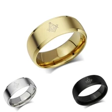 Масонские перстни из нержавеющей стали, масонское кольцо, серебро, золото, черный цвет, античный панк-рок, ювелирные изделия для мужчин и женщин
