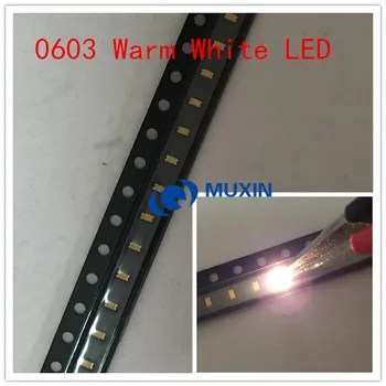 

500pcs 0603 (1608) Warm White SMD SMT Bead Bulb Chip 20mA DC 3V Light Emitting Diode LED Lamp Surface Mounted Device Technology