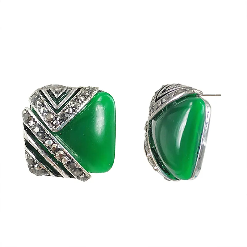 1 Pair Fashion Classic Imitation jewel Earrings Natural Jade Earrings