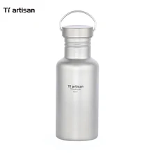Tiartisan 550 мл титановая бутылка с водой Кемпинг Туризм титановая альпинистская Спортивная бутылка Сверхлегкая домашняя бутылка Два чехла