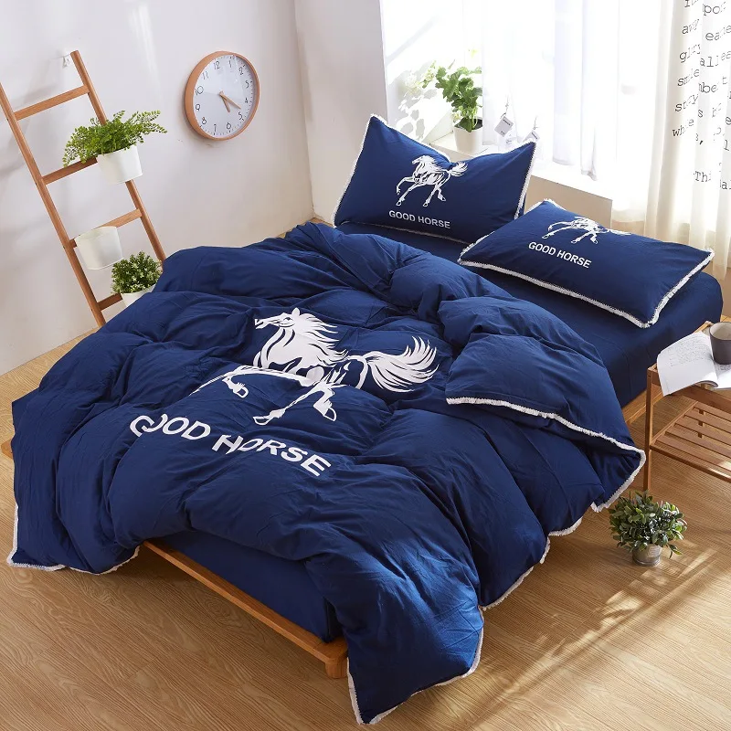 

2018 Spring high quality and solid bedding set 100% cotton bed linen duvet cover sets