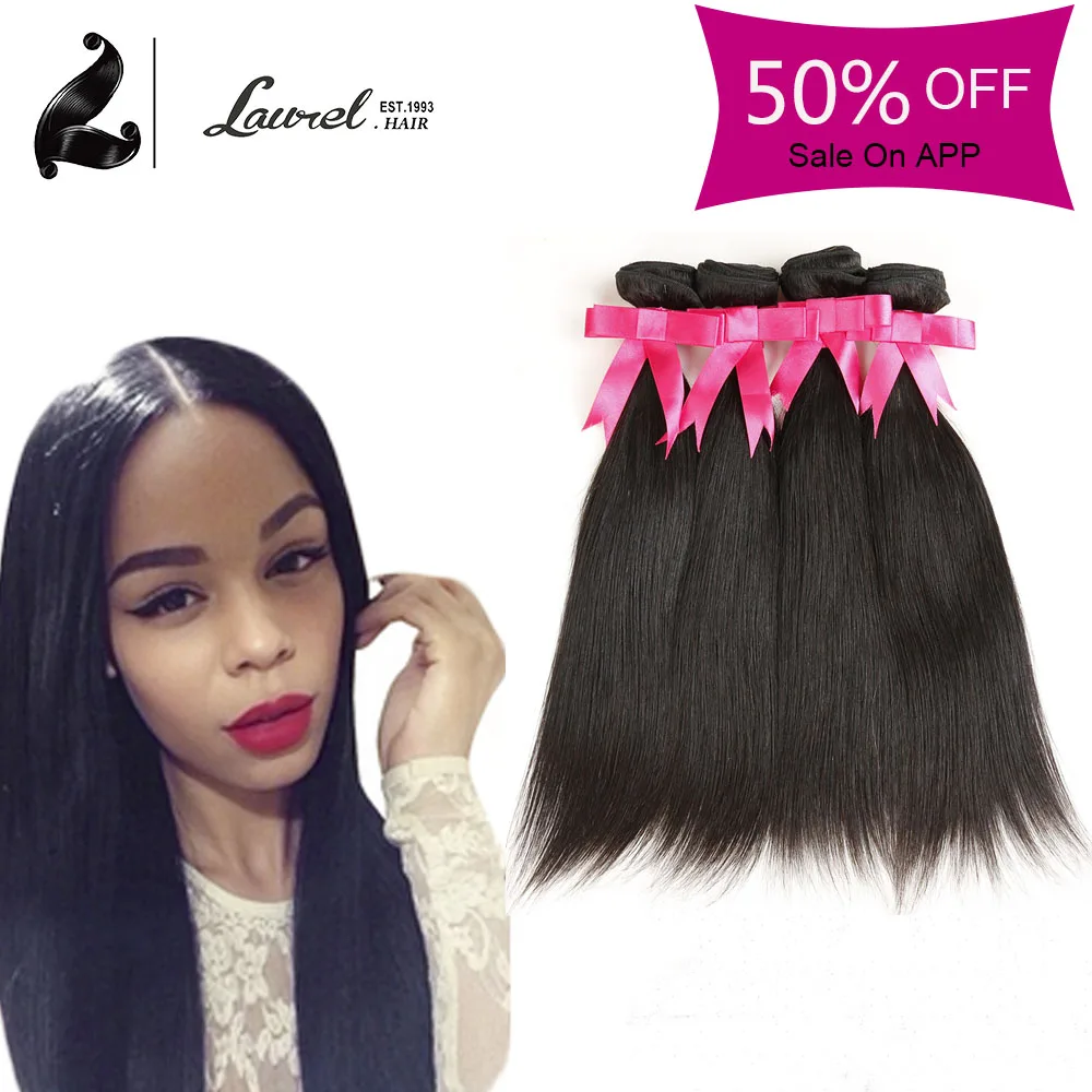 Laurel Peruvian Hair Bundles Virgin Straight 4 Pcs Lot Human Weave 16Inch Long Cheap |