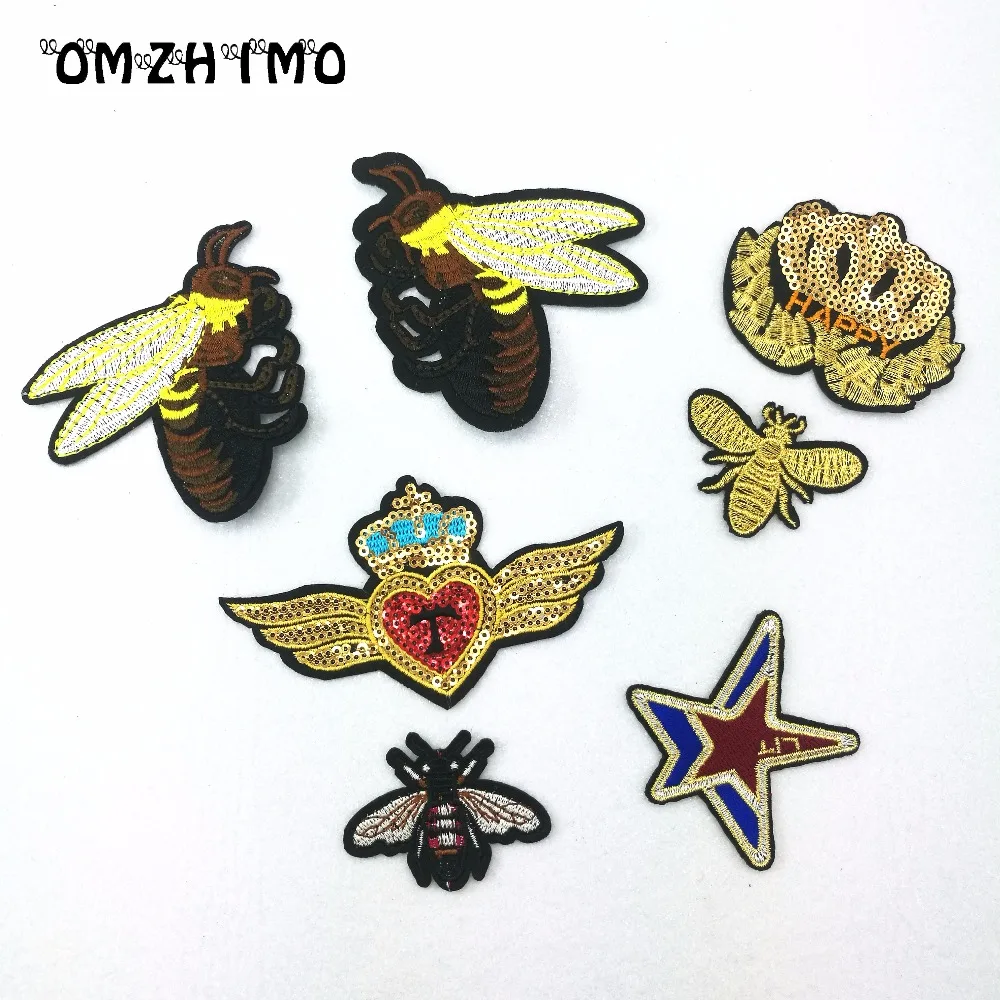 Sequin Sewing Clothes Patch Iron On Embroidery Patches Hotfix Applique Motifs Sew On Garment