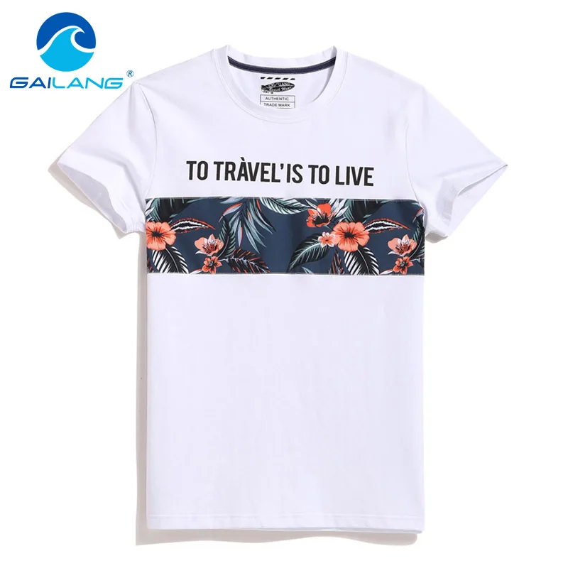 

Gailang Brand Design Printed T Shirt Summer Men's Short Sleeve Tee Tops Plus Size XXXL Tshirts Cotton O Neck T-shirt Casual