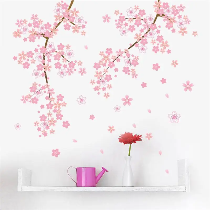 Us 474 5 Di Scontofiore Rosa Ramo Di Un Albero Di Ciliegio Home Decoration Wall Stickers Soggiorno Camera Da Letto Moderna Della Parete Della