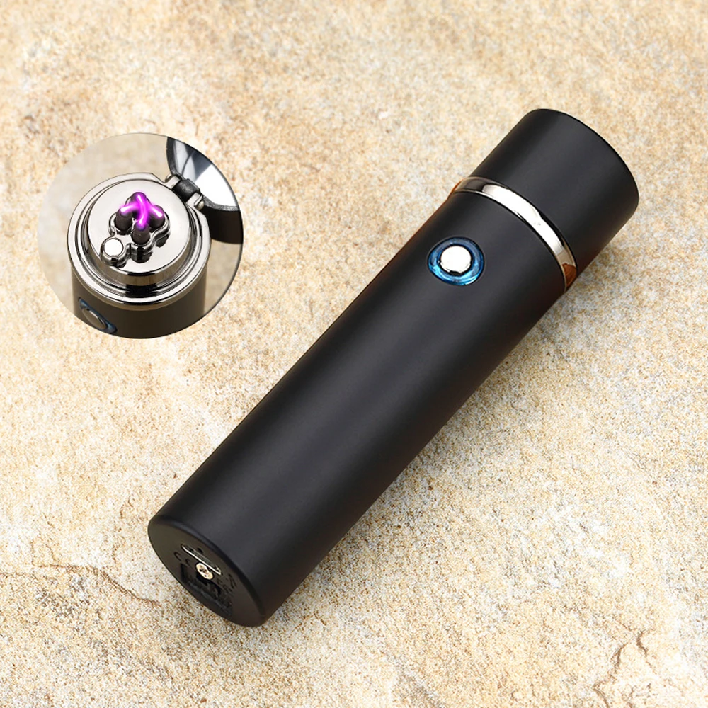 New Electric double Pulse Arc Lighter Tobacco Pipe USB Lighter Smokeless Windproof Cigarette