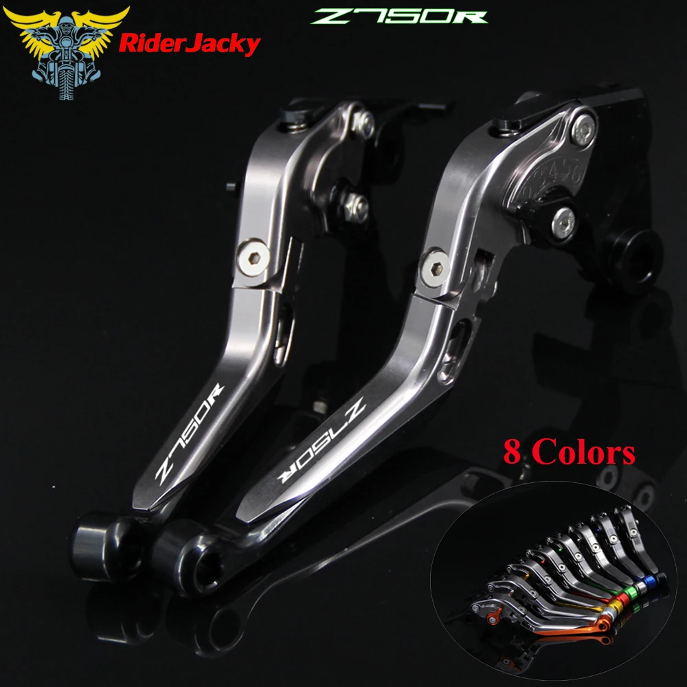 Логотип Z750R черный + титан для Kawasaki Z750 R 2011 2012 11 12 Складные Выдвижные рычаги