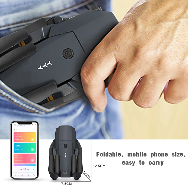 Eachine E58 WIFI FPV con gran angular cámara HD 1080P Modo de retención de altura brazo plegable RC Quadcopter Drone X dron Pro RTF para regalo - 6