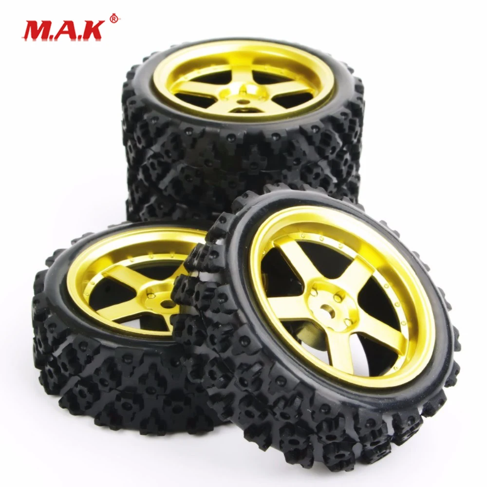 

4Pcs/Set Car Parts Rubber Tires and Wheel Rim with 6mm Offset and 12mm Hex fit Rally Racing Off Road Car RC Accessories