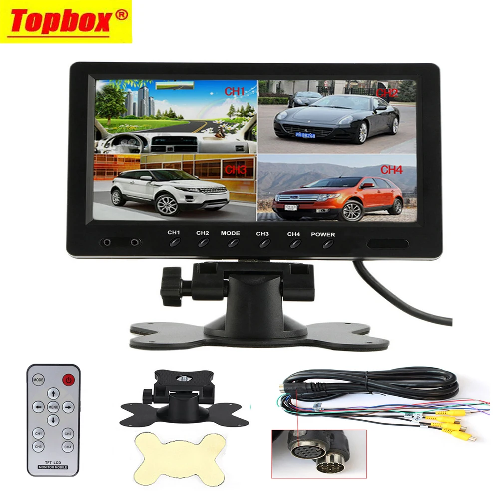 9 TFT LCD Split Screen Quad Monitor CCTV Security Surveillance Car Headrest Rear View Monitor 4