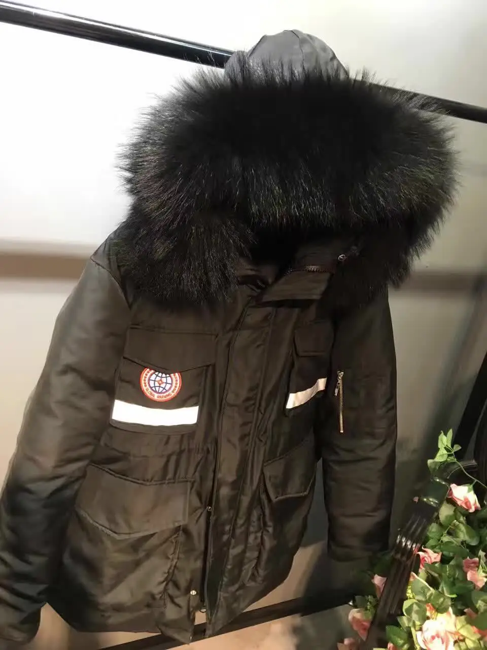 Winter Women Oversized Coats Large Real Raccoon Fur Hooded Lady Down Parkas Thick Loose Long Jacket Coat GC-502