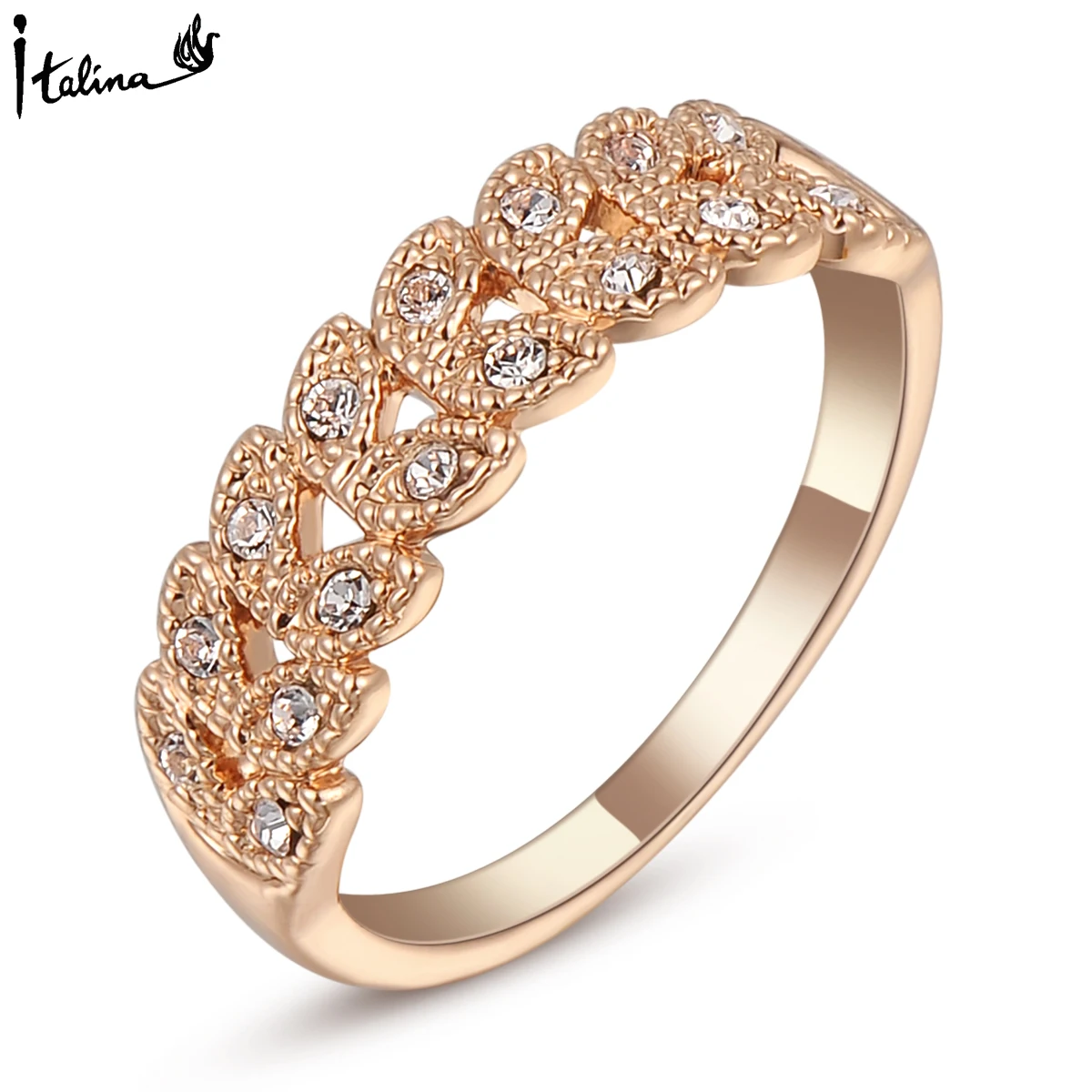 Real Italina Rings for women Genuine Austrian Crystal  18K Rose Gold Plated Vintage Rings  New Sale Hot#RG95683Rose