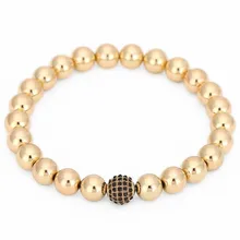 FAITHEASY 8 мм медный Бисероплетение продукт натуральный бурильный шар бусины эластичный браслет для йоги
