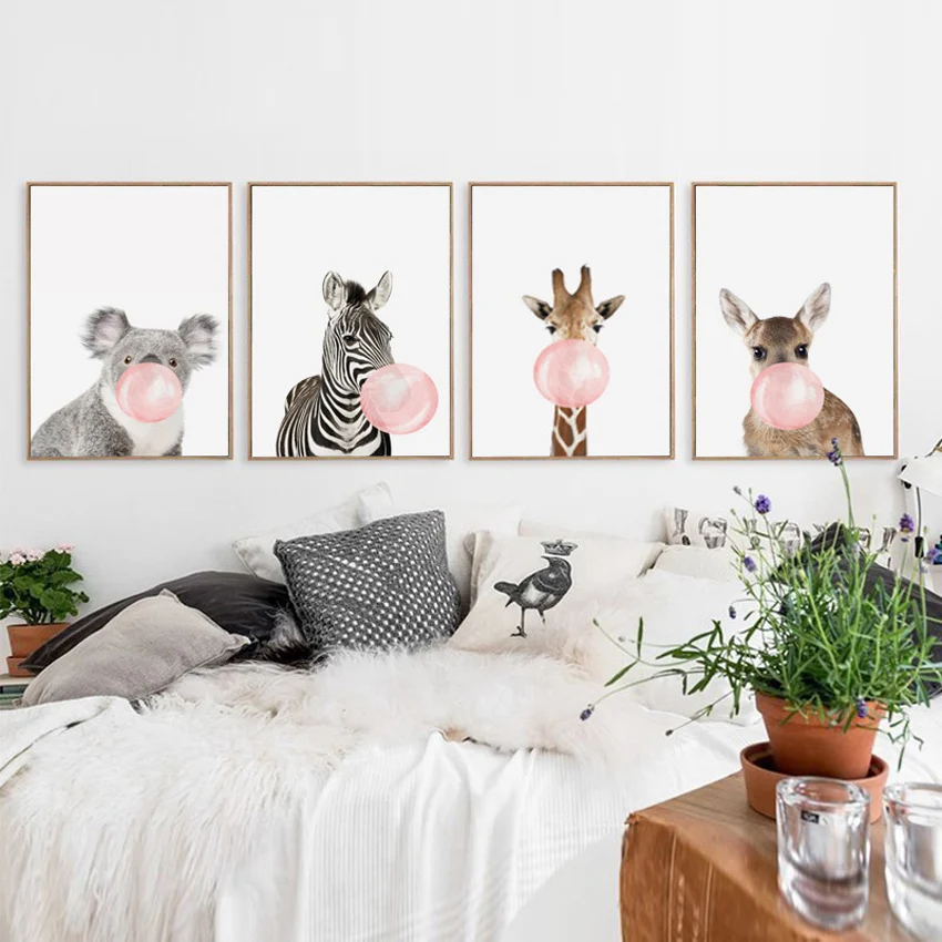 Buy Animal Wall Hanging Pictures Giraffe Koala Zebra Posters And Prints Wall