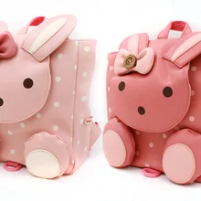 Корейский стиль милые дети девушка Рюкзак Шул сумка кролика и медведя Дизайн студент мешок анти потерял