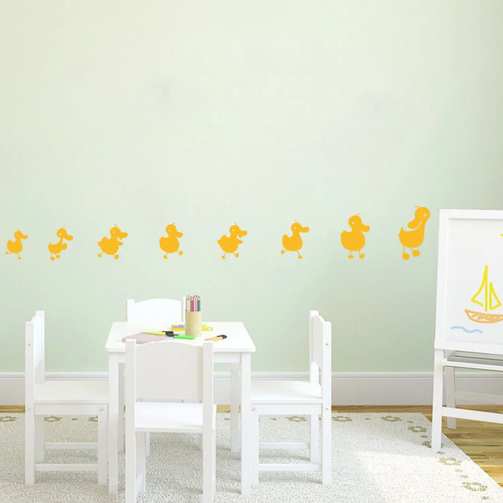 Cartoon Animals Yellow Duck Wall Stickers For Kids Room ...