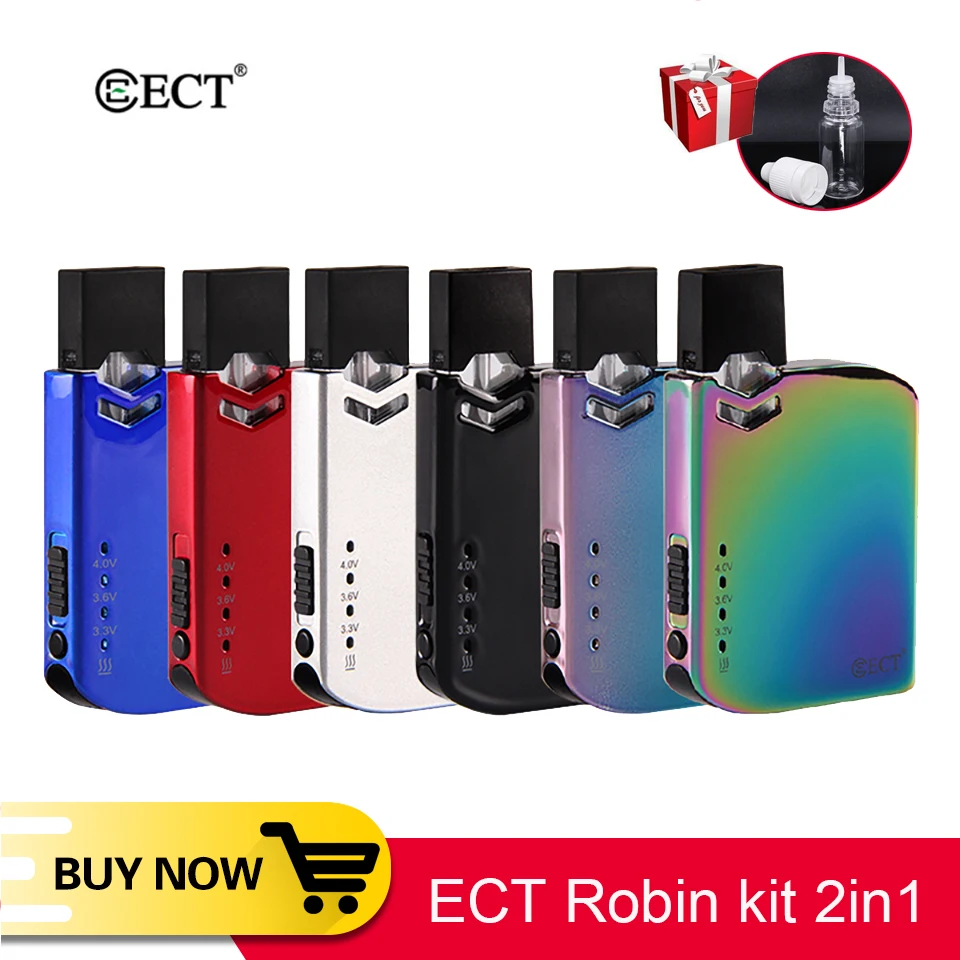 

Free Gift! Electronic Cigarette Kit ECT Robin vape Kit 2 in 1 Pod Vaporizer 420mah Battery 0.5ml 1.4ohm Atomizer For Thick Oil