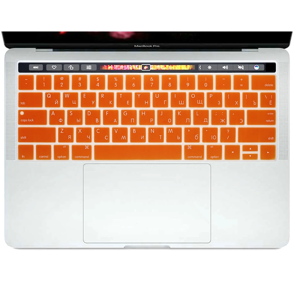 Чехол для клавиатуры силиконовый Macbook Pro 13 15 Retina с сенсорной панелью A1989 A1990 и A1706