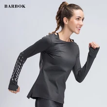 BAOBOK 2018 Spring Autumn T shirt elastic long sleeve loose shirts women s fitness tops solid