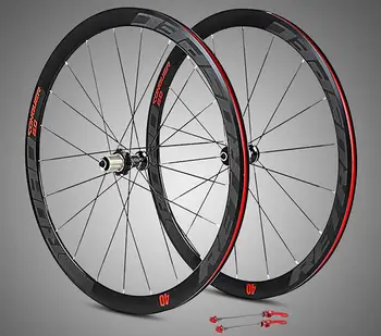 

C6.0 super-light aluminum four sealed bearings flat spokes racing 40 rims road bike wheel 700C with anti-cursor wheels rims