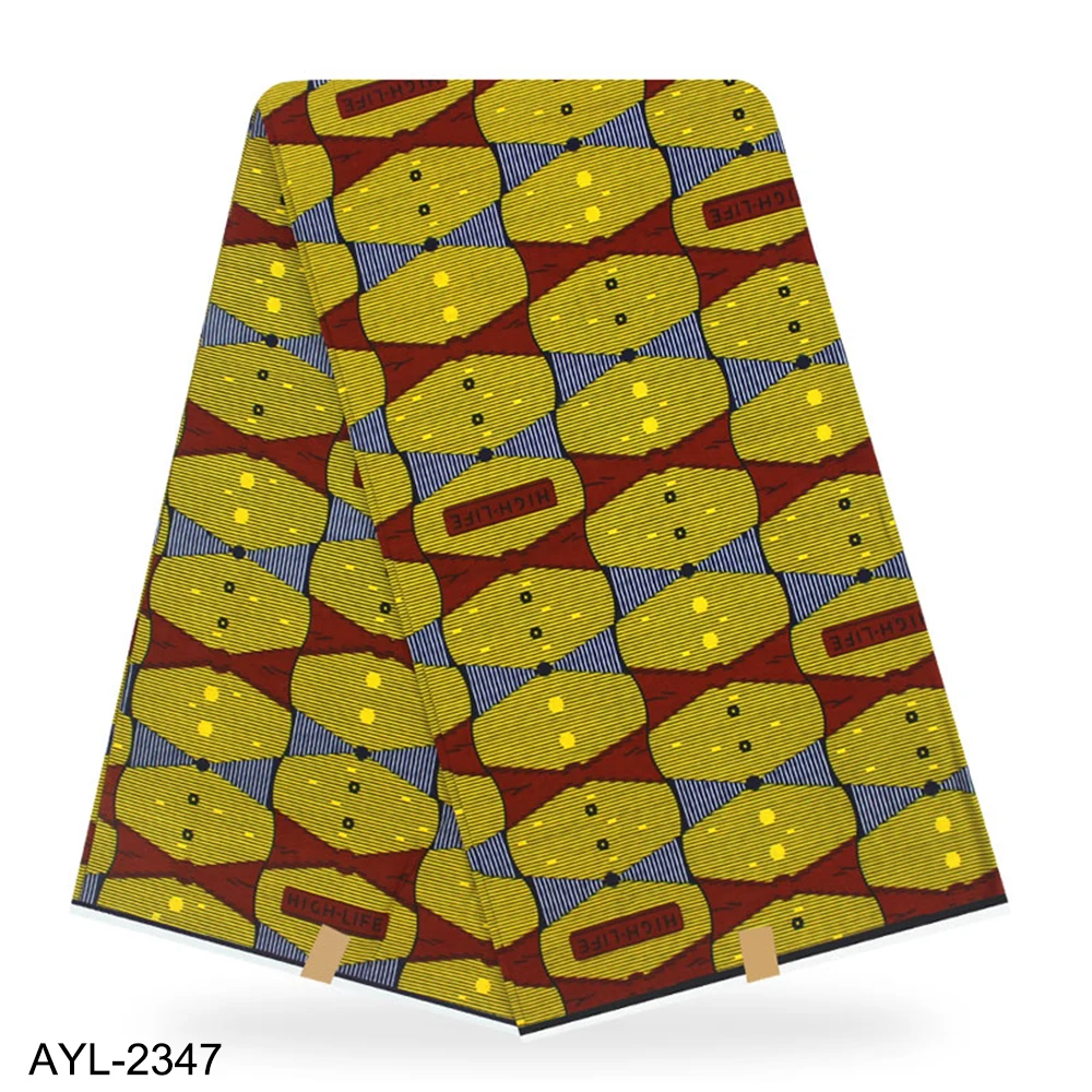 

Printing African Wax Fabric Breathable Nigeria Cotton Wax Fabric Coated Fabric 6 Yards Per Lot AYL- 2347