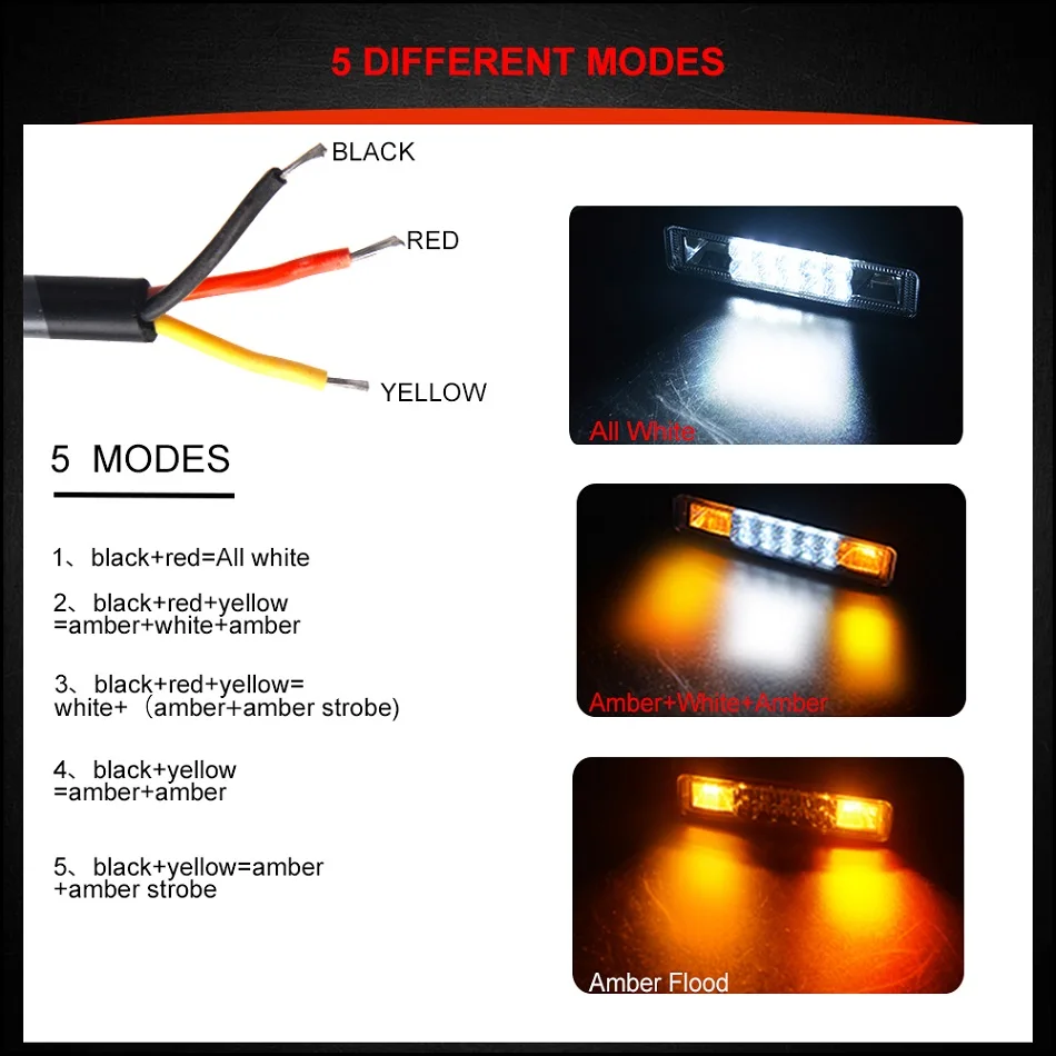 RACBOX три в одном 6 дюймов 18 Вт белый янтарь Синий Красный туман Предупреждение вспышка стробоскоп светодиодный рабочий светильник для автомобиля Грузовик Мотоцикл 12 В 24 В