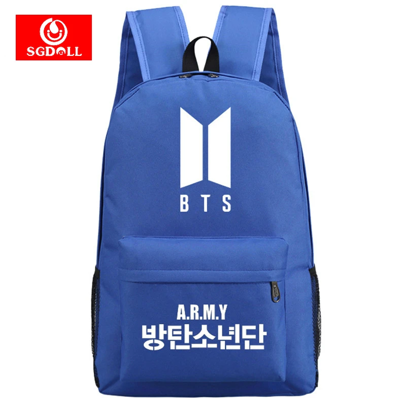 

SGDOLL Kpop BTS Bangtan Boys New Logo Door ARMY Letter Men Shoulder Backpack For Women Schoolbag Fans Collection Travel Laptop