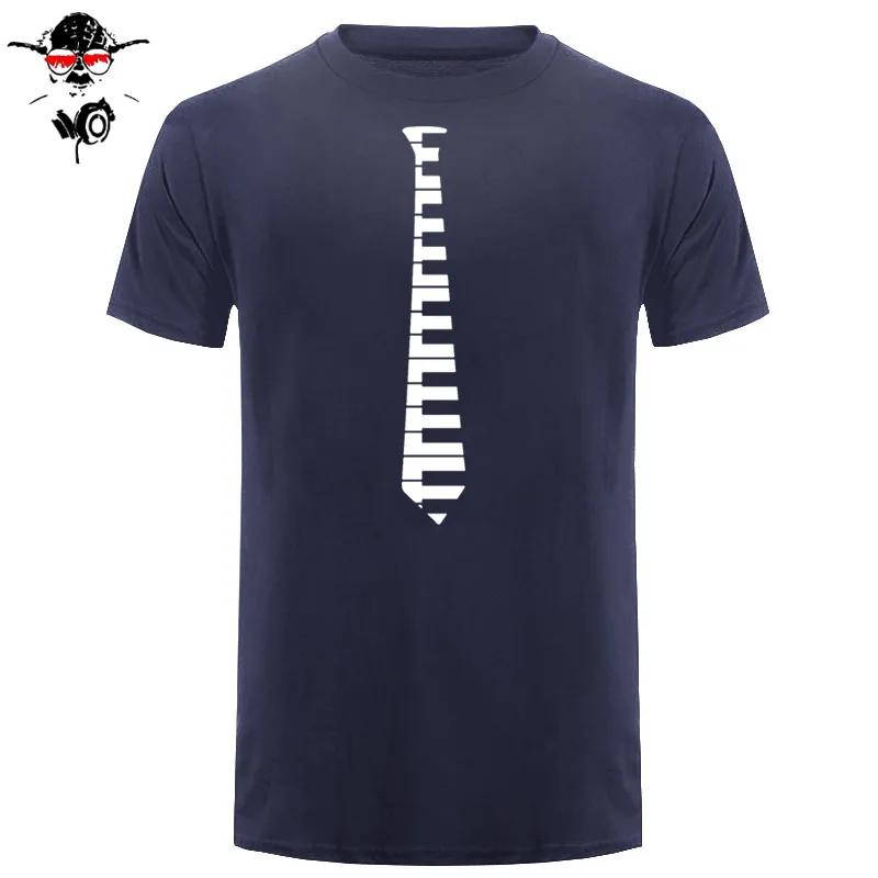  Hip Piano Keys Tie Piano Keyboard Music Concert T Shirt Creature Size S To 3XL T-Shirt O Neck Cotto
