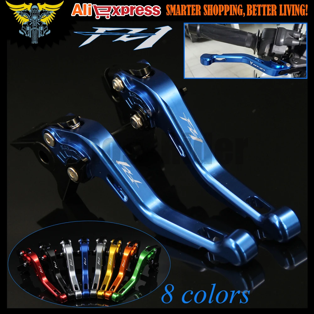 Лазерный Логотип (FZ1) Синий ЧПУ Регулируемые короткие мотоциклетные Рычаги