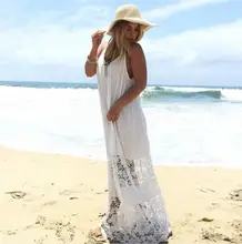 OUCAG White sexy backless lace font b dress b font Sexy hollow out lace up sleeveless