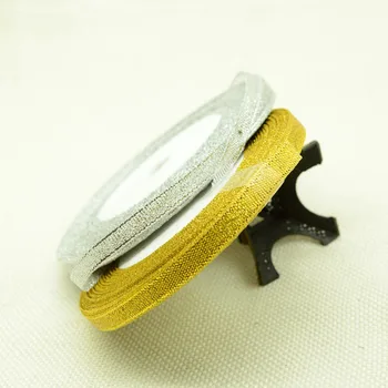 

Silk Satin Gold silver Ribbon 6mm 25Yards 22 Meters DIY Handmade Craft Wedding Party Decoration Gift Wrapping Scrapbook Supplies