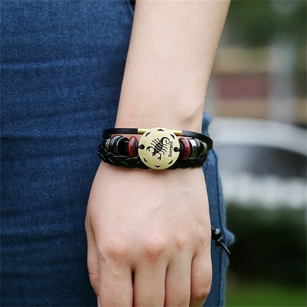 

Vintage Unisex Handmade Multilayer Scorpio Woven Bracelet Bangle