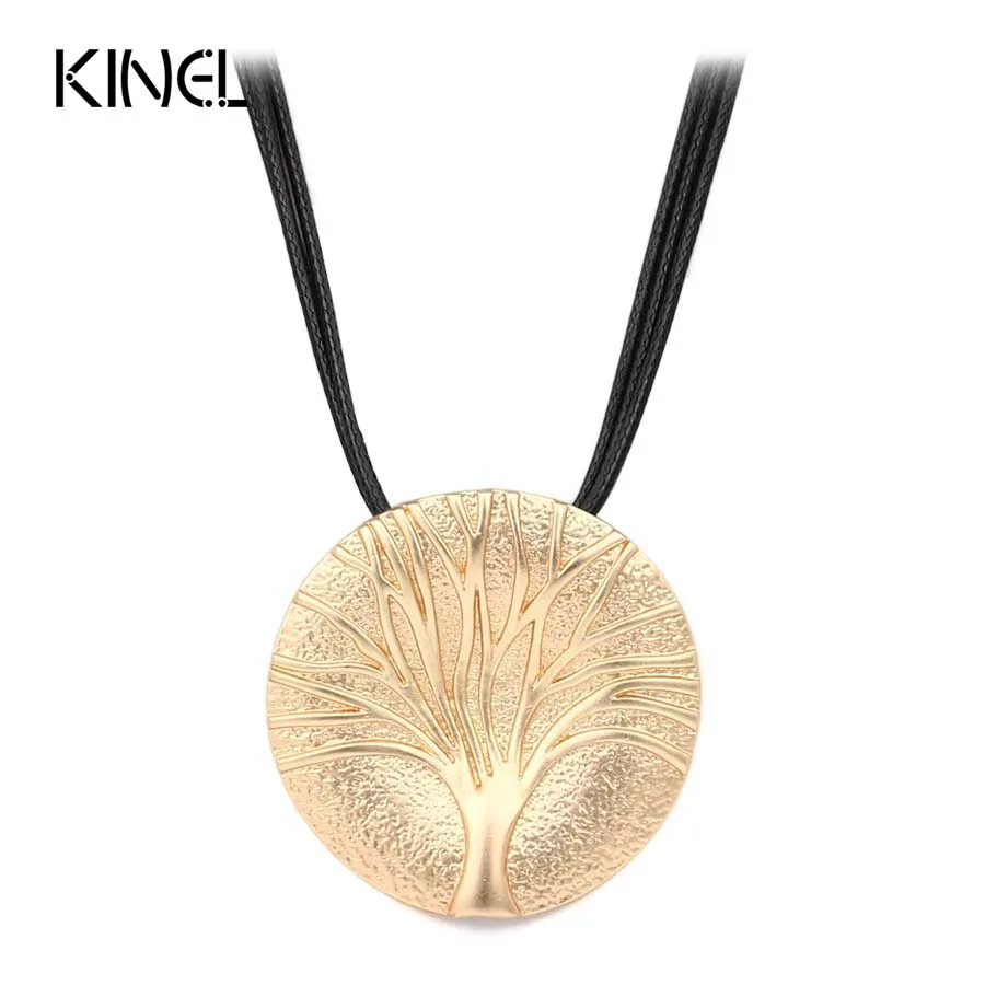 

New 2016 Fashion Bohemian Natural Style Jewelry High Quality Handmade Wax Rope Color Gold Necklace For Women