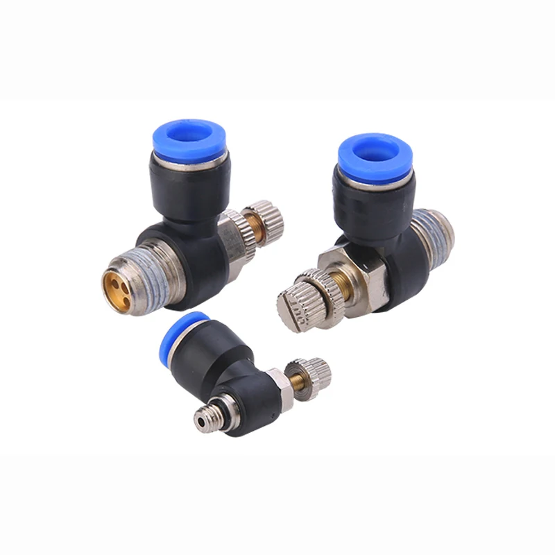 1PC Pneumatic Air Speed Regulator Gas Flow Control Valve 10MM Hose Tube Push Thread Quick