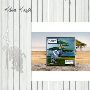 

Monkey resting Metal Cutting Dies Stencils Scrapbooking Decorative Embossing Folder Carbon Steel Paper Card DIY