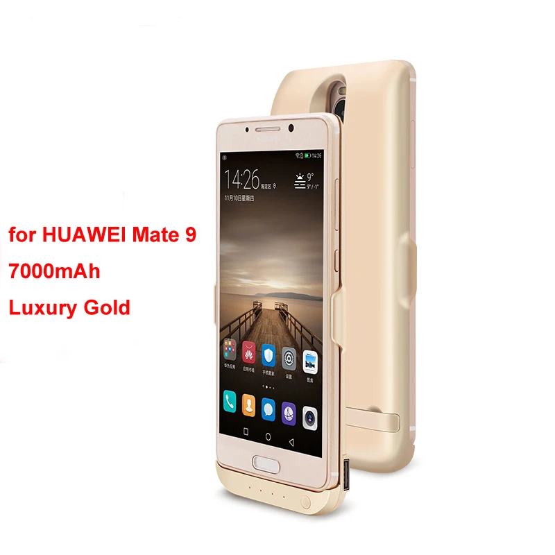 Аутентичный JLW 7000 mAh высокой емкости зарядное устройство чехол для Huawei Mate 9 внешний резервный аккумулятор клип перезаряжаемый чехол для телефона - Цвет: Gold