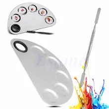 Nail Art Makeup Cosmetic Artist Watercolor Stainless Paint Mixing Palette Tray